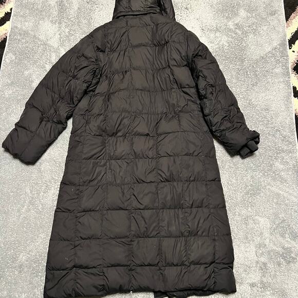 Lands End Down Puffer Coat Womens Medium 10-12 Black Insulated Long Parka Jacket - Picture 4 of 11